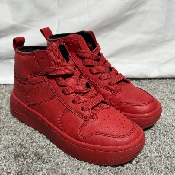 Zara Other - Zara Red Sneakers with High-Top Design and Zipper Size Closure Size 34 EU